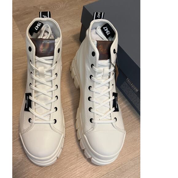 Palladium Womens Revolt Hi TX 97242-127 Star White/Marshmallow Platform Boots 10 - Picture 3 of 7